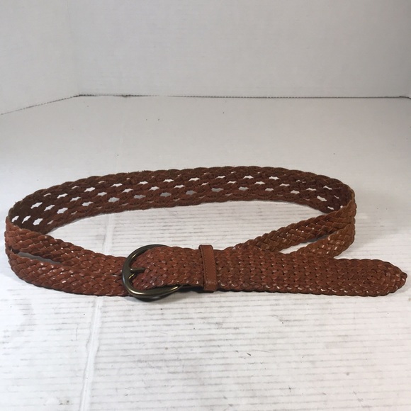 Linea Pelle Brown Handmade Braided & Split Leather Boho Gypsy Western Belt - Picture 5 of 5